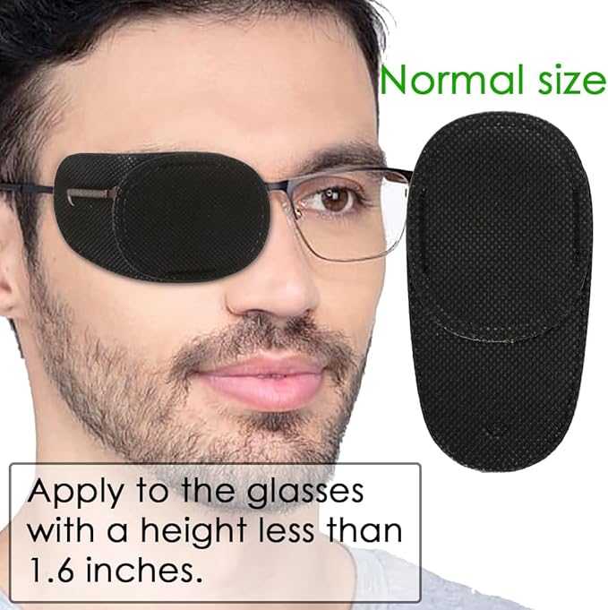 VEEJION لصقات عين للبالغين والأطفال، لصقة عين للنظارات لعلاج كسل العين والغَمَش والحول للعين اليسرى أو اليمنى