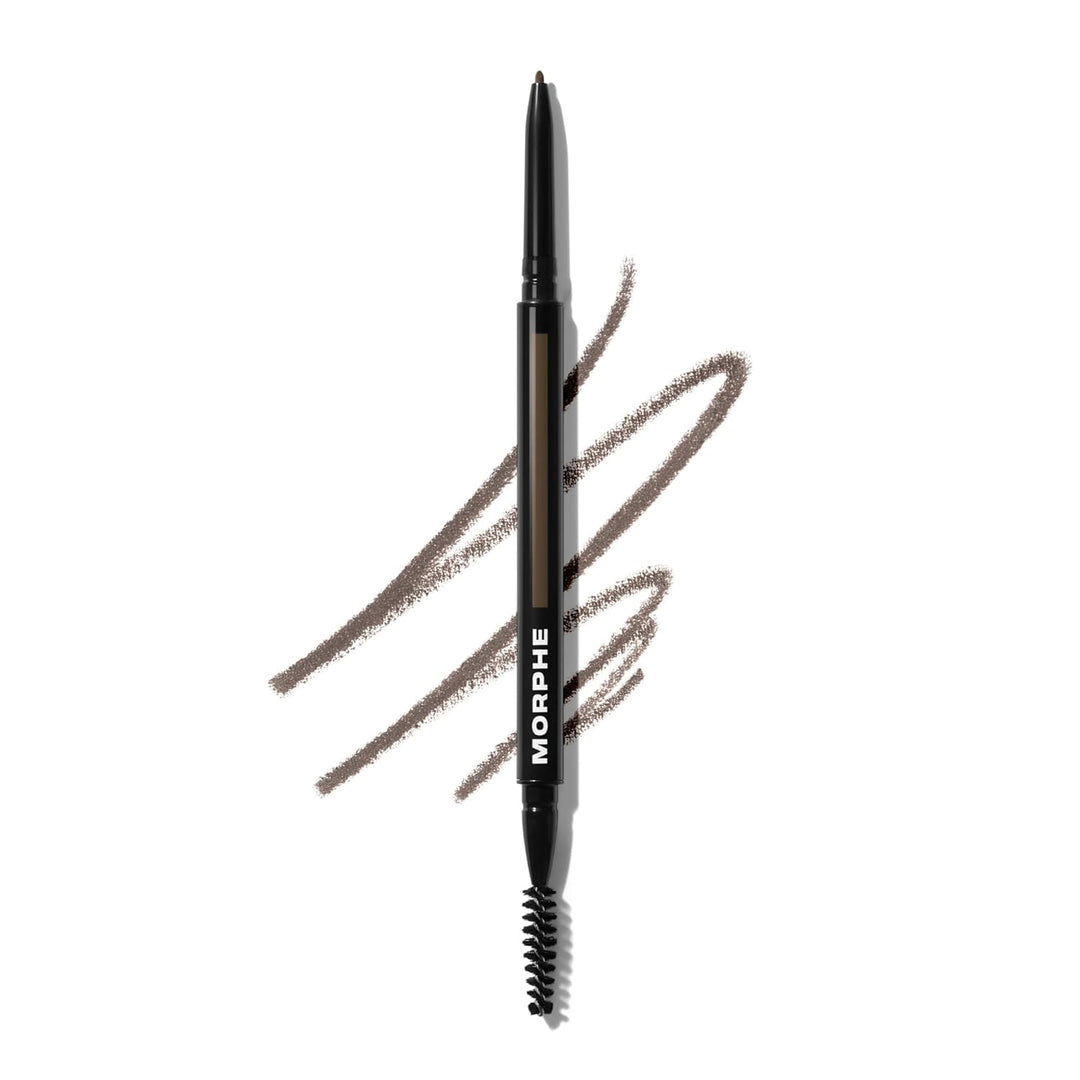 Morphe Micro Dual Eyebrow Pencil - Dual-Ended Brow Pencil Featuring a Retractable, Ultra-Precise, Pointed Tip - Richly Pigmented, Smooth-Gliding, Long-Lasting Wax Formula