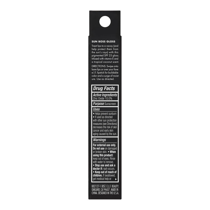 e.l.f. Sun Boss Gloss SPF 25, Pigmented Lip Gloss For A High-Shine Finish, Moisturizing &amp; Conditioning Formula, Vegan &amp; Cruelty-Free