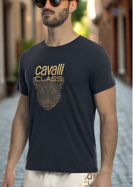 Cavalli Class T shirt QXH01C JD060 Black 3alababak