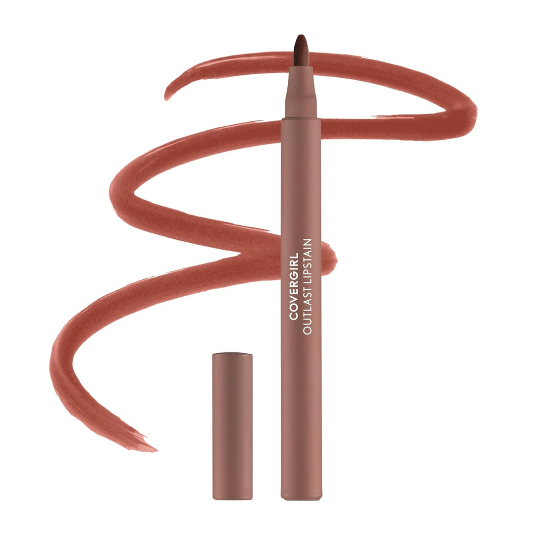 Covergirl Outlast Lipstain, Smooth Application, Precise Pen-Like Tip, Transfer-Proof, Satin Stained Finish, Vegan Formula, 0.06oz