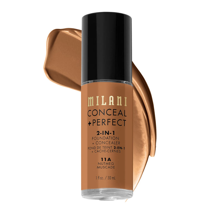 Milani Conceal + Perfect 2-in-1 Foundation + Concealer for a Flawless Complexion, Under Eye Corrector, Cover Redness and Imperfections, Waterproof and Sweatproof