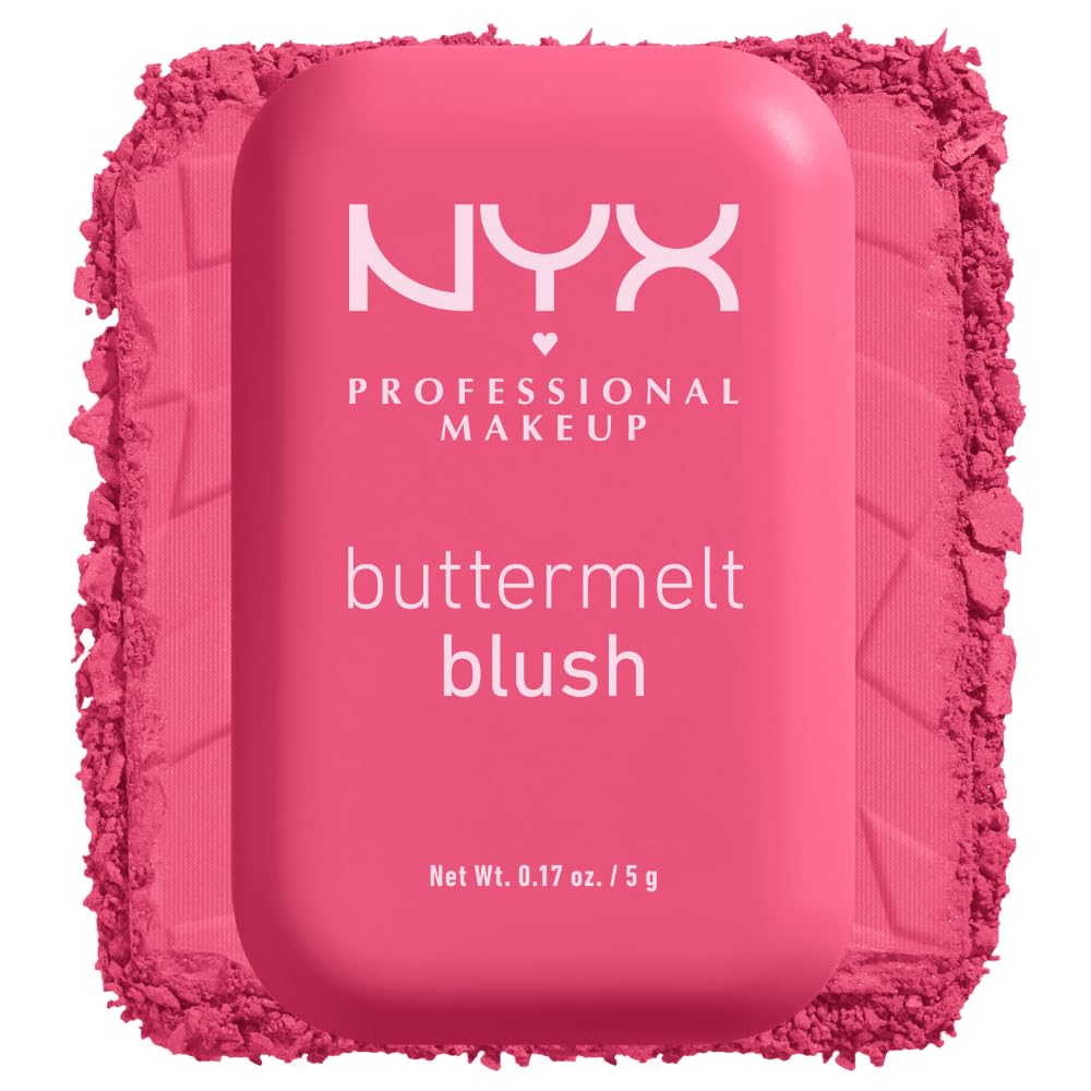 NYX PROFESSIONAL MAKEUP Buttermelt Powder Blush, Fade and Transfer-Resistant Blush, Up to 12HR Make Up Wear, Vegan Formula