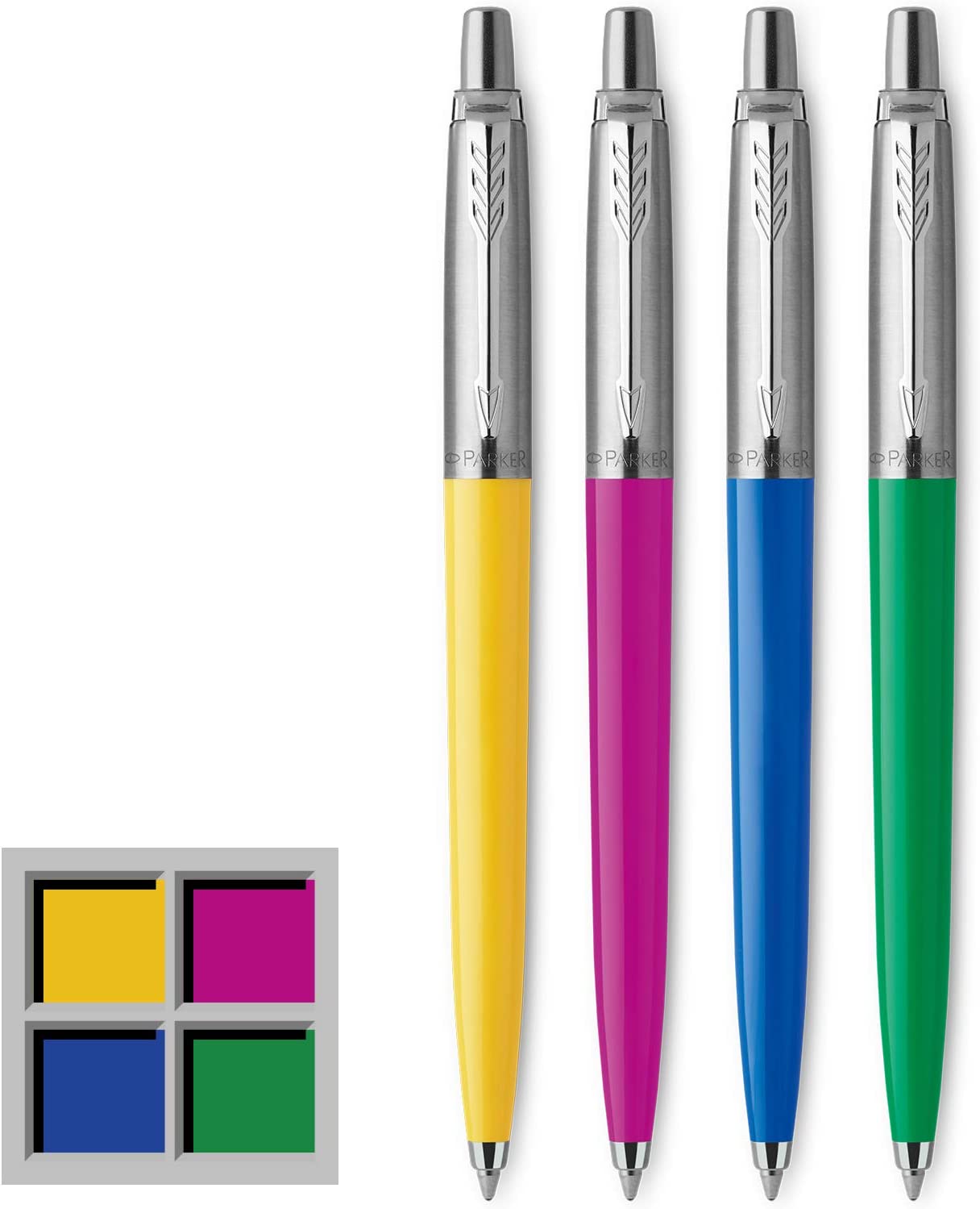 Parker Jotter Originals Ballpoint Pen Collection, Medium Point, Black Ink, 4 Count - 3alababak