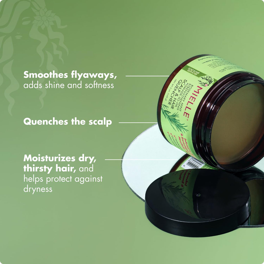 Mielle Organics Rosemary &amp; Mint Hair Pomade for Women &amp; Men - Conditioning Natural Hair Moisturizer to Quench the Scalp, Lock in Wave Patterns, Add Shine &amp; Help Protect Against Dryness (5 oz)