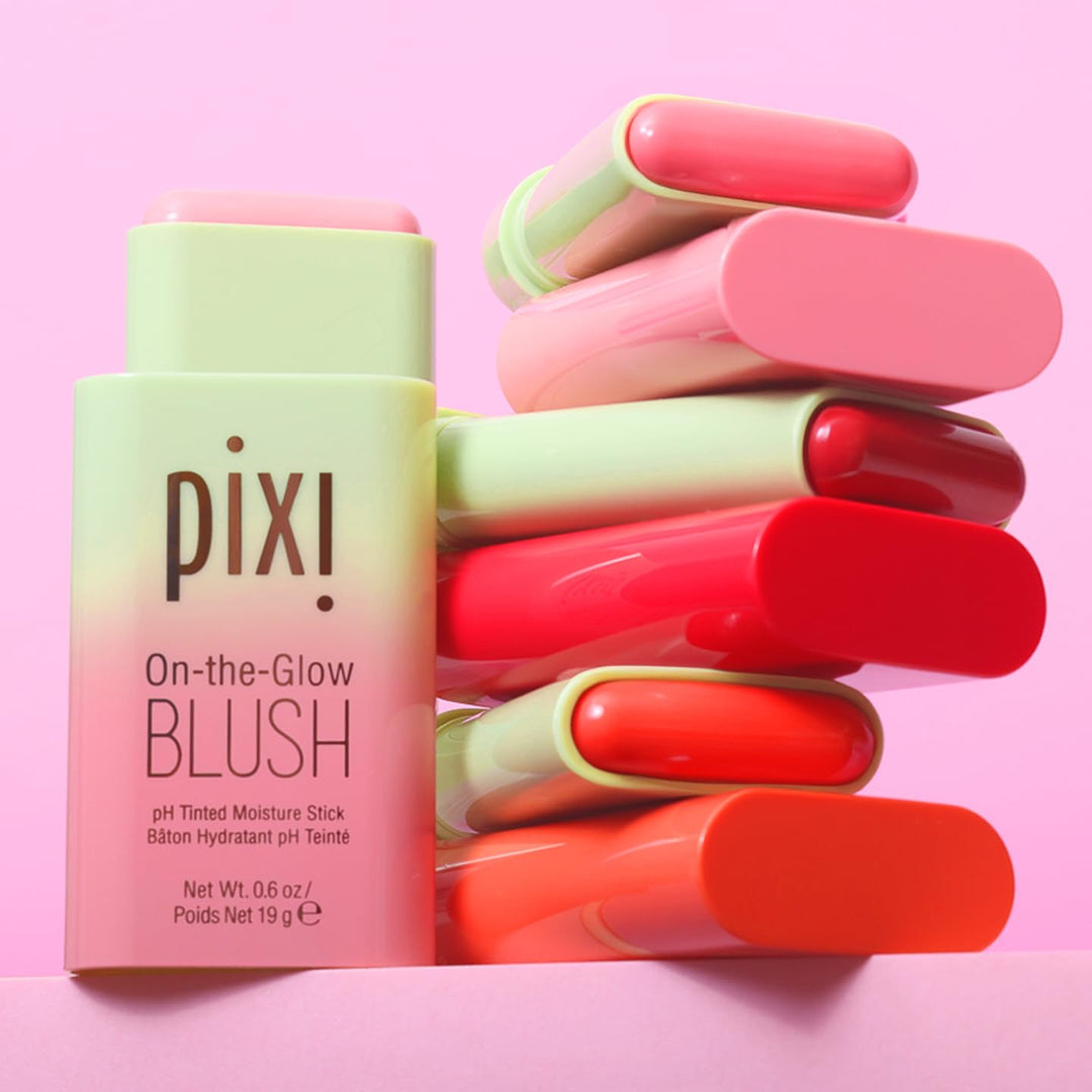 Pixi On-the-Glow Blush Stick , Hydrating Tinted Moisture Stick for Cheeks and Lips with Ginseng, Aloe Vera and Fruit Extracts, Twist-Up Design, Paraben-Free, 19g / 0.6 oz