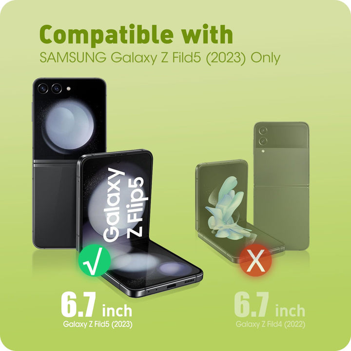 i-Blason Cosmo for Samsung Galaxy Z Flip 5 Case with Hinge Protection, [Built-in Front Screen Protector] Slim Stylish Protective Case