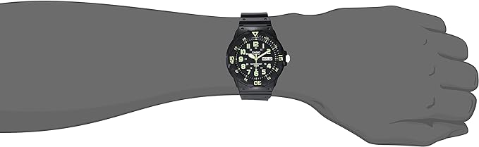 Casio Men's Black Dial Resin Band Watch - MRW200H-3BV