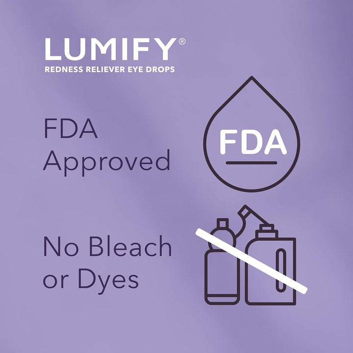 LUMIFY Eye Drops for Red Eyes, Redness Reliever for Brighter Looking Eyes, Works in 1 Minute &amp; Lasts Up to 8 Hours, Eye Drops, 0.08 Fl Oz (2.5 mL)