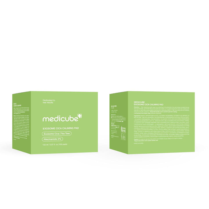 medicube Toner Pads Exosome CICA Tea Tree Calming Toner Pad for Sensitive Skin | Centella Asiatica for Redness, Breakouts | Low-irritating &amp; Hydrating Care | Korean Skincare, 100 Pads (1 Pack)