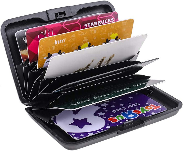 ELFISH Mini RFID Aluminum Wallet Credit Cards Holder Business Card Case Metal ID Case for Men Women - 3alababak
