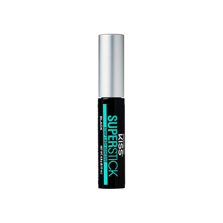 KISS Super Stick 5-Day Extended Wear Strip Lash Adhesive, Quick Drying Lash Glue, Witch Hazel & Cactus Extract Infused, Brush Applicator, Net Wt. 4.8g (0.17 oz.), Black