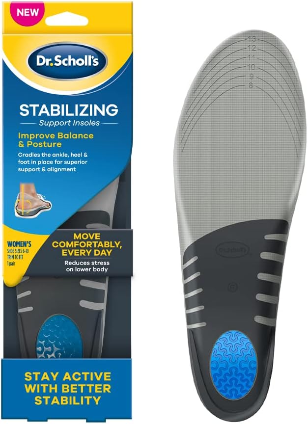Dr. Scholl's Stabilizing Support Insole Improves Posture, Alignment & Balance. Added Arch Support for Flat Feet & Overpronation - 3alababak