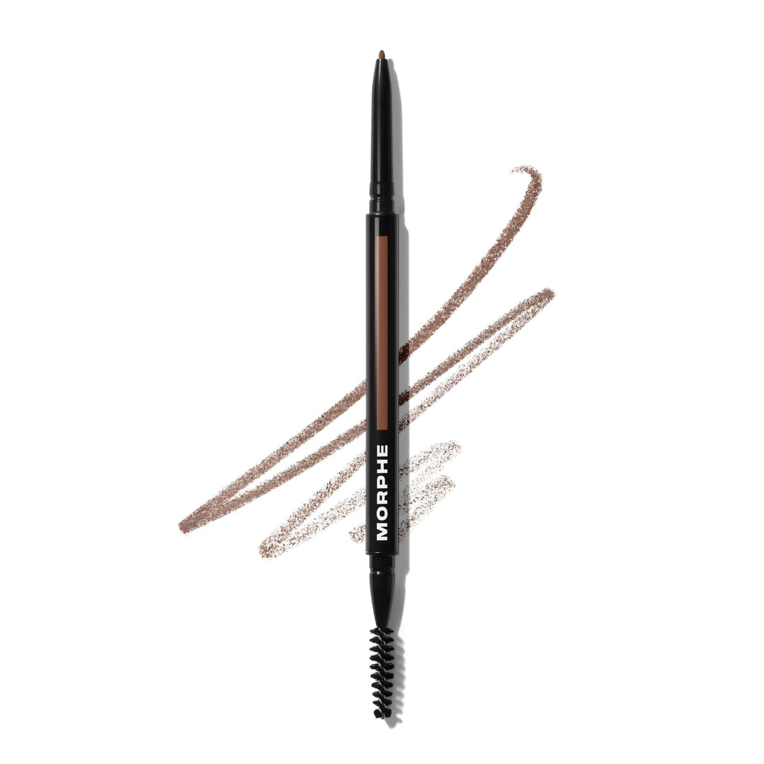 Morphe Micro Dual Eyebrow Pencil - Dual-Ended Brow Pencil Featuring a Retractable, Ultra-Precise, Pointed Tip - Richly Pigmented, Smooth-Gliding, Long-Lasting Wax Formula