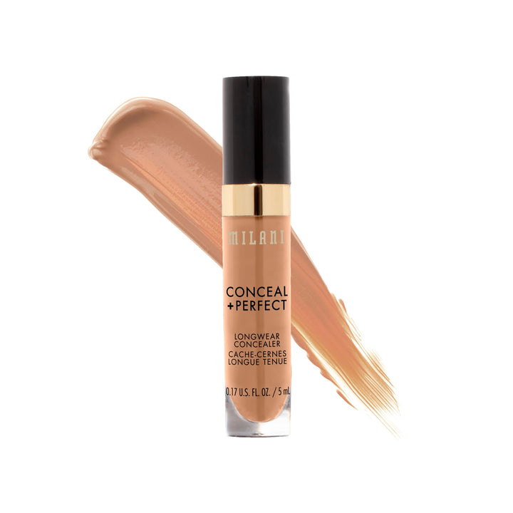 Milani Conceal + Perfect Longwear Concealer Full Coverage Infused with Hyaluronic Acid &amp; Vitamin E, Cover Dark Circles, Blemishes &amp; Skin Imperfections for Long-Lasting Wear