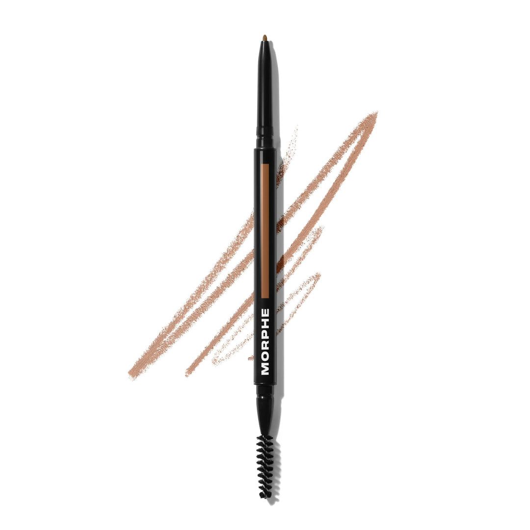 Morphe Micro Dual Eyebrow Pencil - Dual-Ended Brow Pencil Featuring a Retractable, Ultra-Precise, Pointed Tip - Richly Pigmented, Smooth-Gliding, Long-Lasting Wax Formula