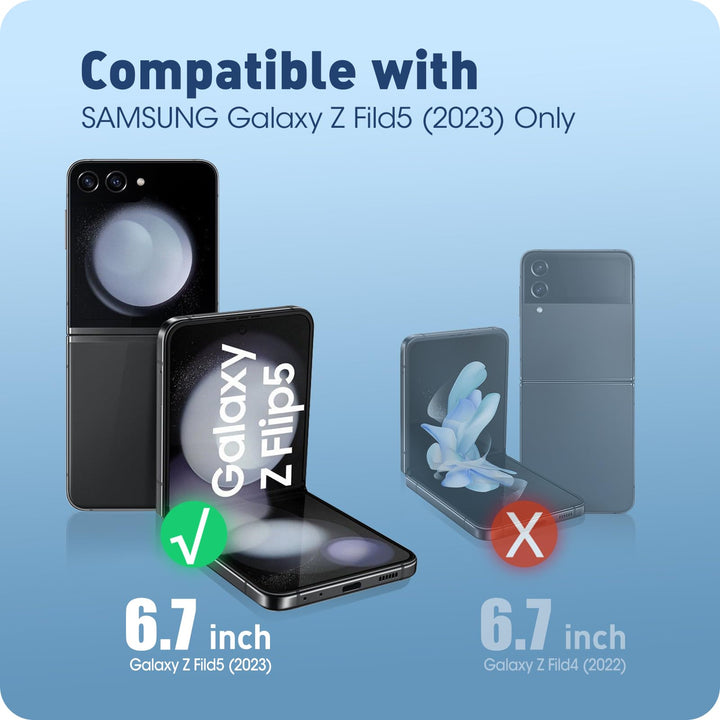 i-Blason Cosmo for Samsung Galaxy Z Flip 5 Case with Hinge Protection, [Built-in Front Screen Protector] Slim Stylish Protective Case
