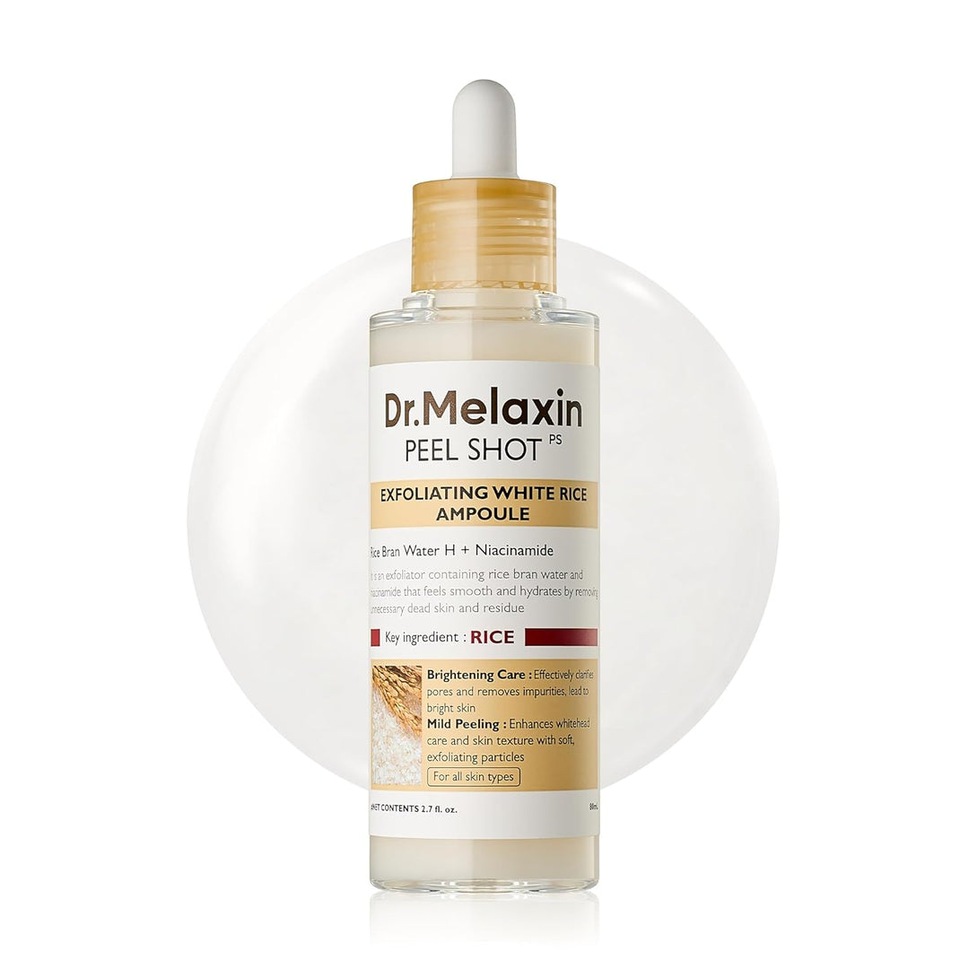 Dr. Melaxin peel shot ampoule bottle on a white background