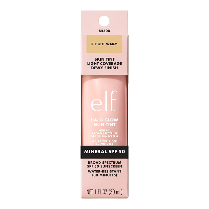 e.l.f. Halo Glow Skin Tint SPF 50, Tinted Moisturizer For Light, Buildable Coverage, Creates A Natural Glow, Vegan & Cruelty-Free