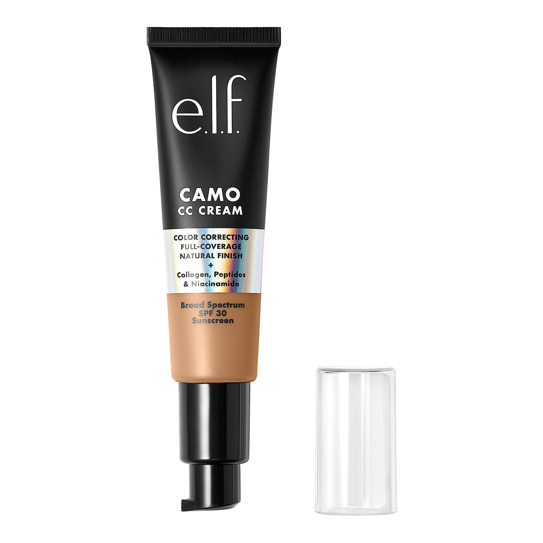 e.l.f. Camo CC Cream, Color Correcting Medium-To-Full Coverage Foundation with SPF 30, Light 210 N, 1.0 Oz (30g)