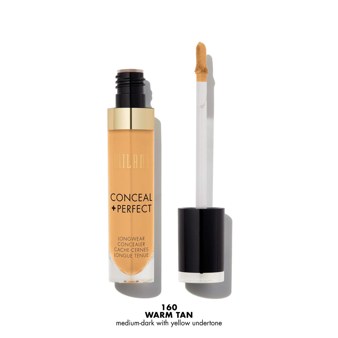 Milani Conceal + Perfect Longwear Concealer Full Coverage Infused with Hyaluronic Acid &amp; Vitamin E, Cover Dark Circles, Blemishes &amp; Skin Imperfections for Long-Lasting Wear
