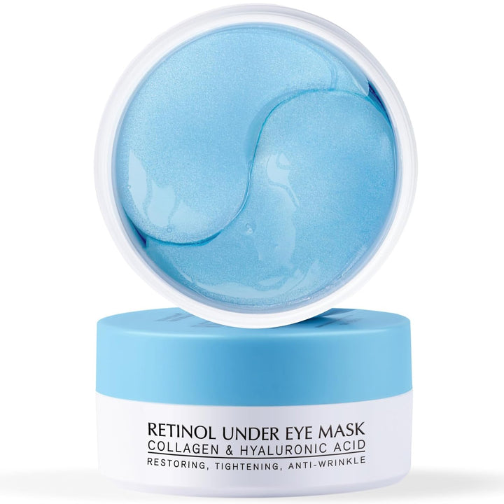 Enaskin Naturals Under Eye Patches for Dark Circles: 30 Pairs Retinol Collagen Eye Gels Mask - Reduce Wrinkles Puffy &amp; Bags - Skin Treatment Pads - Anti Aging Moisturizer For Women (Blue)