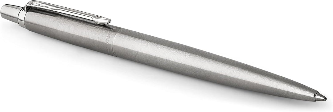 Parker Jotter Ballpoint Pen Stainless Steel with Chrome Trim, Medium Point, Blue Ink - Ideal for Office, Home, Gift