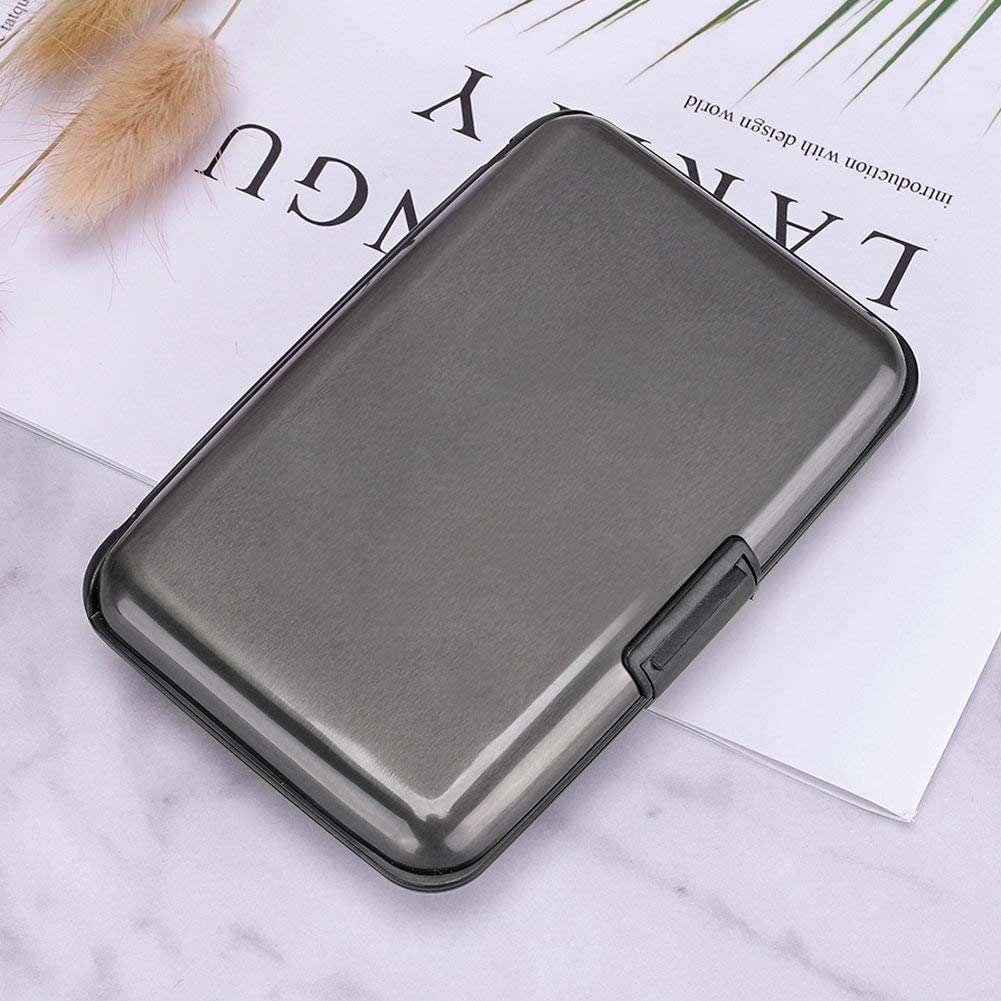 ELFISH Mini RFID Aluminum Wallet Credit Cards Holder Business Card Case Metal ID Case for Men Women