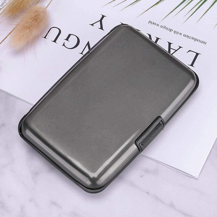 ELFISH Mini RFID Aluminum Wallet Credit Cards Holder Business Card Case Metal ID Case for Men Women - 3alababak