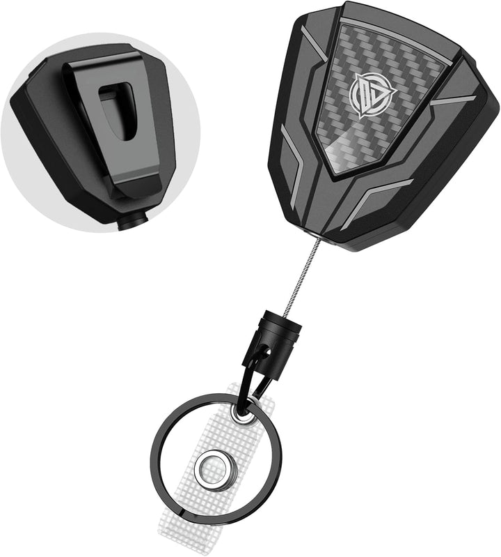 Oaridey Heavy Duty Retractable Keychain with Belt Clip, Badge Holder, 31.8" Steel Cord, 9oz Rebound - 1 Pack