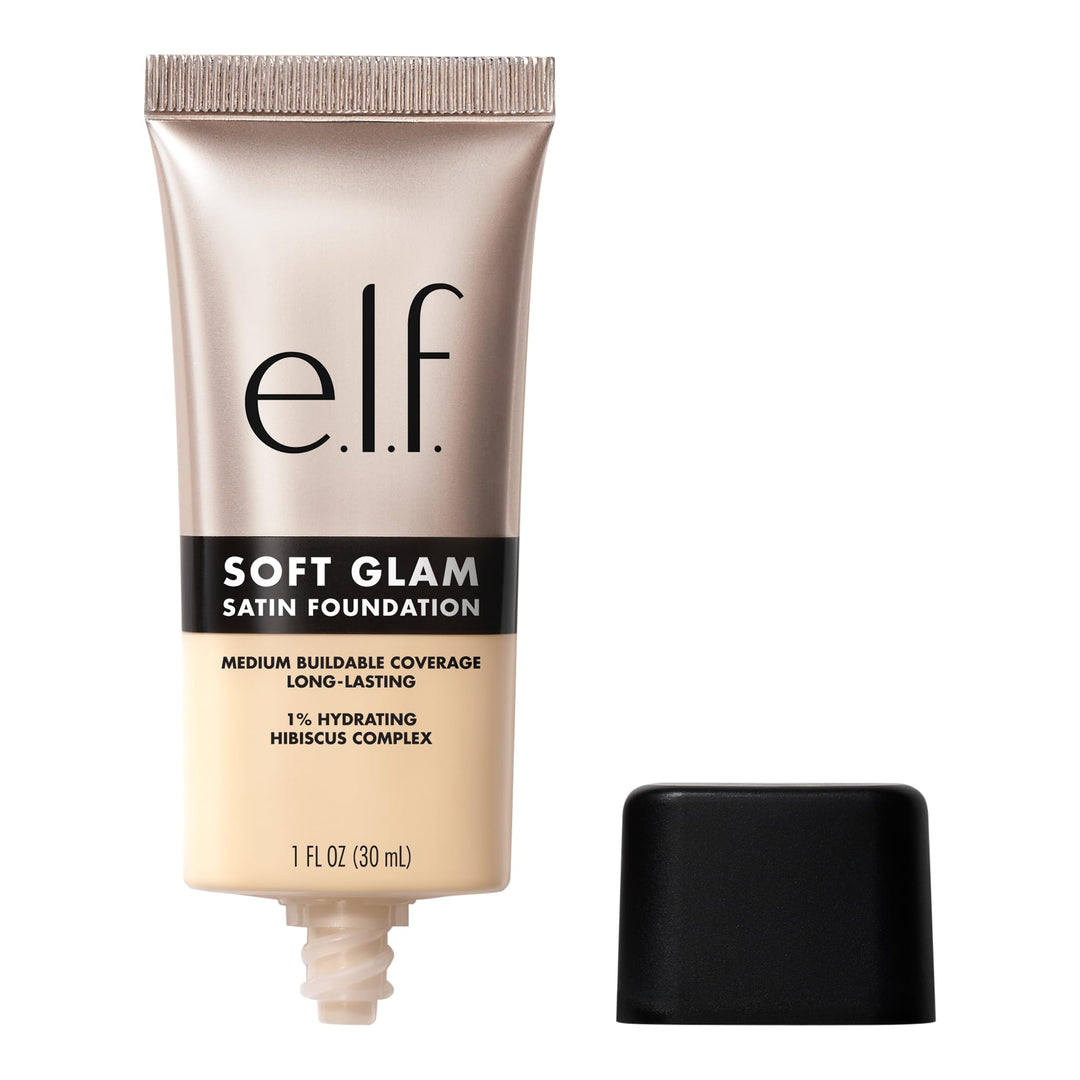 e.l.f. Soft Glam Foundation, Medium Coverage, Long-Lasting & Buildable Foundation For A Smooth, Satin Finish, Vegan & Cruelty-Free, 32 Medium Neutral
