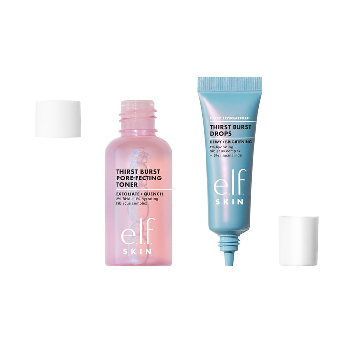 e.l.f. SKIN Thirst Burst Dew-O, Travel-Sized Skincare Set, Exfoliating Facial Toner &amp; Hydrating Serum Drops, Gives Skin A Dewy, Bouncy Glow, Vegan &amp; Cruelty-Free