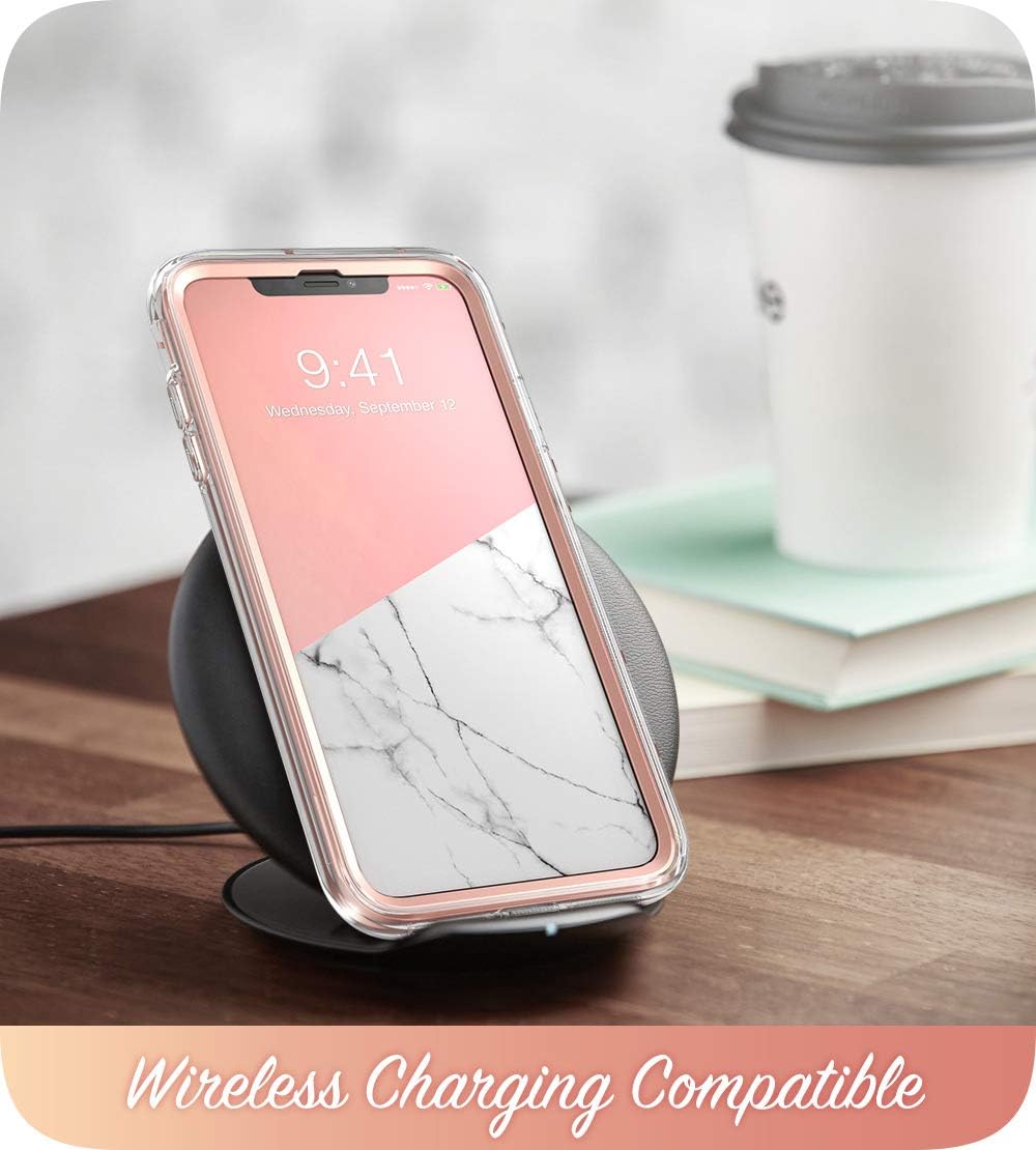 i-Blason iPhone XR Case Full-body Glitter Sparkle with Built-in Screen Protector Cover Marble