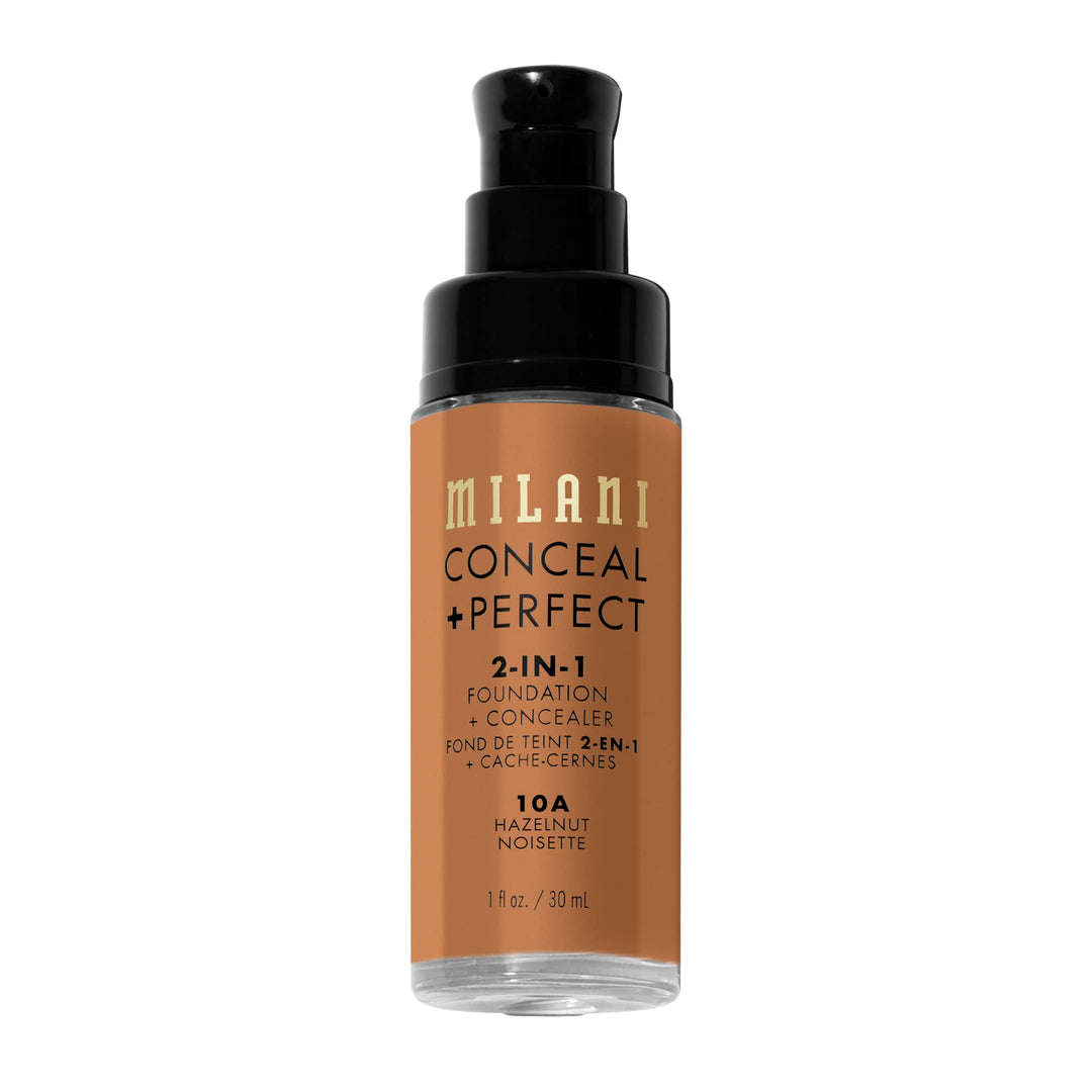 Milani Conceal + Perfect 2-in-1 Foundation + Concealer for a Flawless Complexion, Under Eye Corrector, Cover Redness and Imperfections, Waterproof and Sweatproof