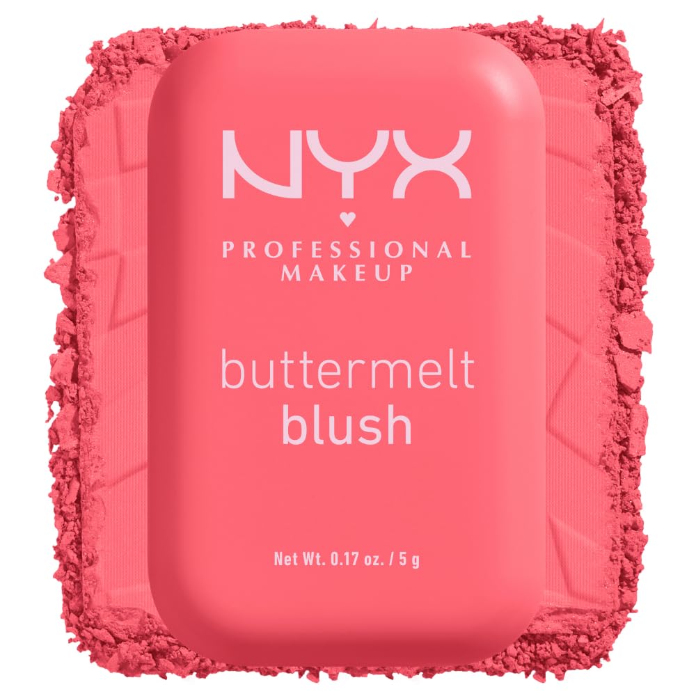 NYX PROFESSIONAL MAKEUP Buttermelt Powder Blush, Fade and Transfer-Resistant Blush, Up to 12HR Make Up Wear, Vegan Formula