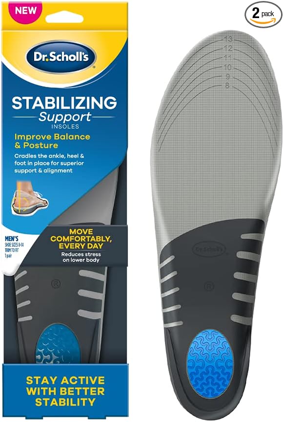 Dr. Scholl's Stabilizing Support Insole Improves Posture, Alignment & Balance. Added Arch Support for Flat Feet & Overpronation - 3alababak