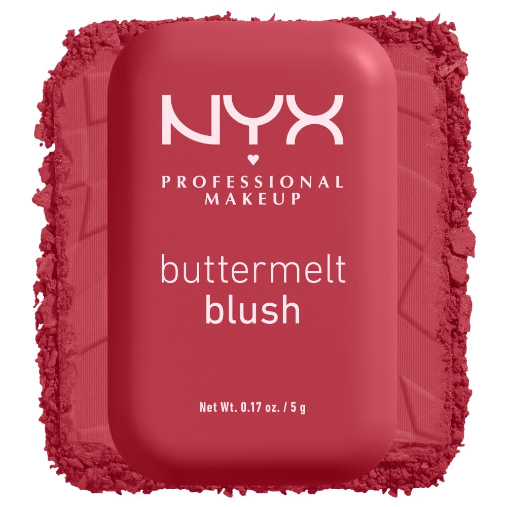 NYX PROFESSIONAL MAKEUP Buttermelt Powder Blush, Fade and Transfer-Resistant Blush, Up to 12HR Make Up Wear, Vegan Formula