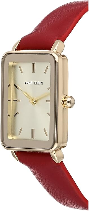 Anne Klein AK/3702BKBK Women's Strap Watch - Red/Gold