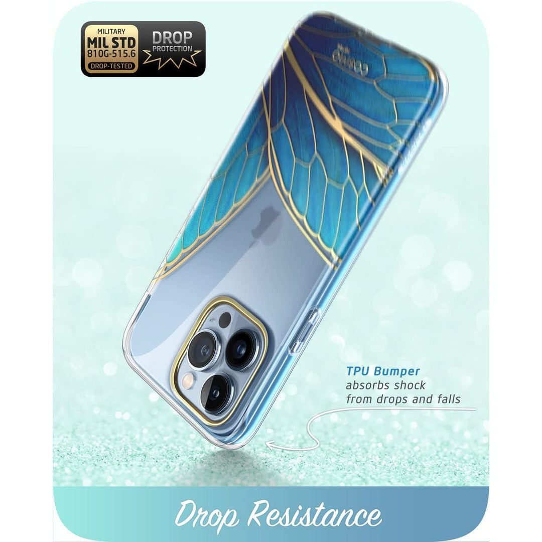i-Blason Cosmo for iPhone 13 Pro Max Case [Built-in Screen Protector] [Military-Grade Protection] Slim Full-Body Stylish Protective Shockproof Phone Case for iPhone 13 Pro Max (Butterfly)
