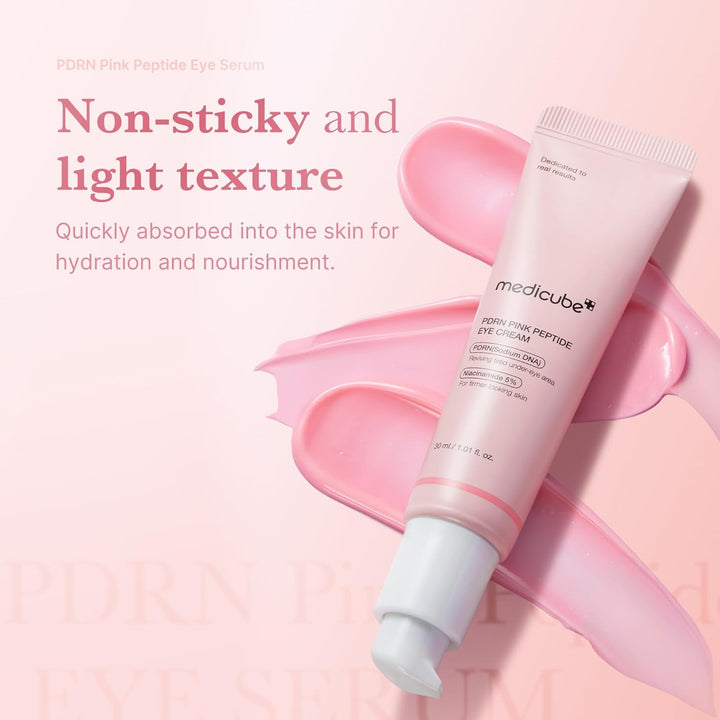 medicube Eye Serum with Salmon DNA PDRN &amp; Pink Peptides | 99% Purity Retinol for Fine Lines | PDRN &amp; Niacinamide for Uneven Skin Tone | Korean Skincare, 1.01 fl.oz