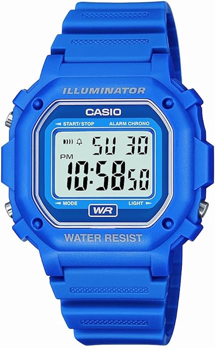 Casio F108WH Series | Men's Digital Watch | Illuminator | Water Resistant | LED Light | Daily Alarm | 1/100 SEC Stopwatch | 3 Hands (HR, Min, SEC) | Date/Day Display | Daily Alarm | 7 Year Battery