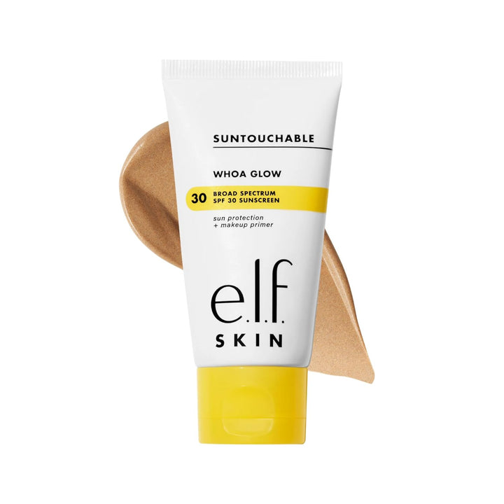 إي.إل.إف. سكين واقي شمسي للوجه وبرايمر مكياج سنتاتشابل ووه جلو بمعامل حماية SPF 30 مع حمض الهيالورونيك، نباتي ولم يُجرب على الحيوانات 1.69 أونصة سائلة