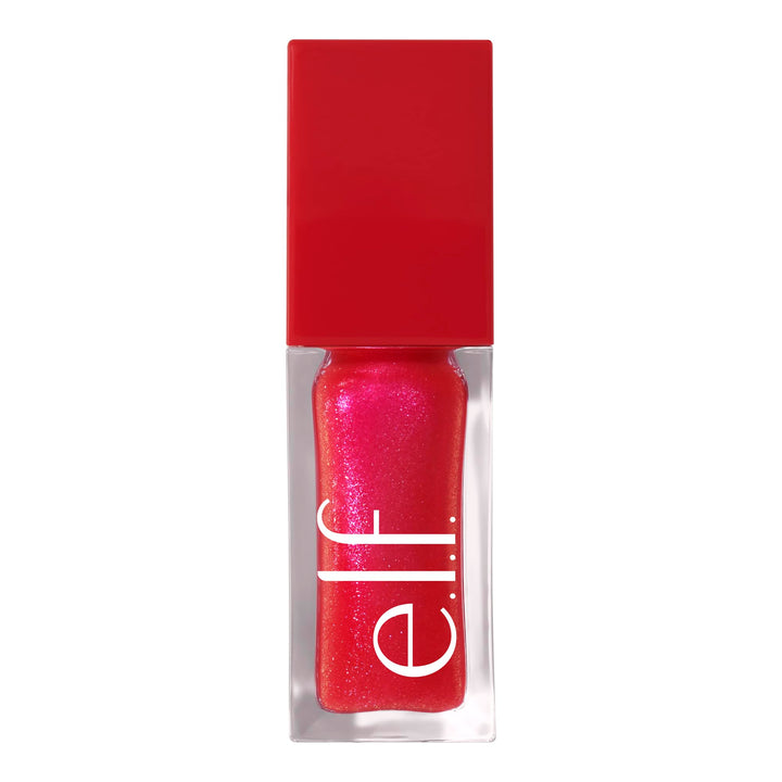 e.l.f. Glow Reviver Lip Oil, Nourishing and Hydrating with High-Shine Glimmer Finish & Sheer Wash Of Color, Minty Scent, Non-Sticky, Vegan & Cruelty-free