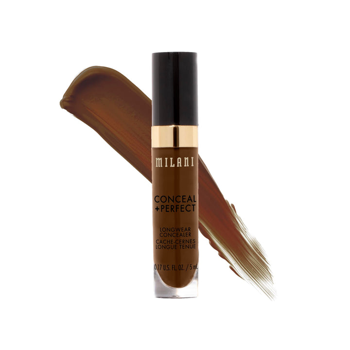Milani Conceal + Perfect Longwear Concealer Full Coverage Infused with Hyaluronic Acid &amp; Vitamin E, Cover Dark Circles, Blemishes &amp; Skin Imperfections for Long-Lasting Wear