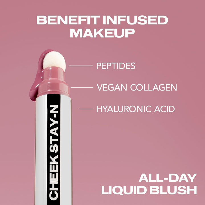 Sacheu Cheek STAY-N Liquid Blush for Cheeks — High Pigment, Buildable, Lightweight Cream Blush for Dewy &amp; Radiant Flushed Cheeks — Long-lasting &amp; Cruelty Free 0.34 Fl Oz