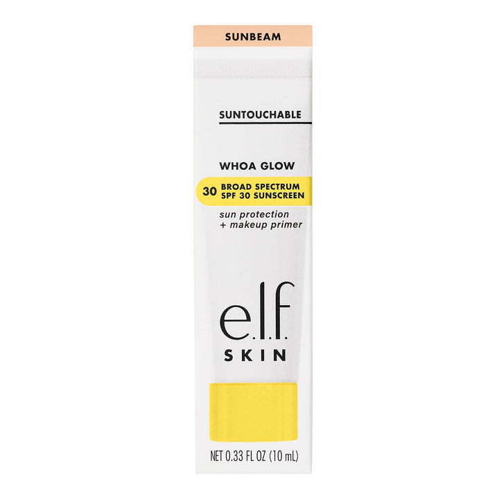 إي.إل.إف. سكين واقي شمسي للوجه وبرايمر مكياج سنتاتشابل ووه جلو بمعامل حماية SPF 30 مع حمض الهيالورونيك، نباتي ولم يُجرب على الحيوانات 1.69 أونصة سائلة