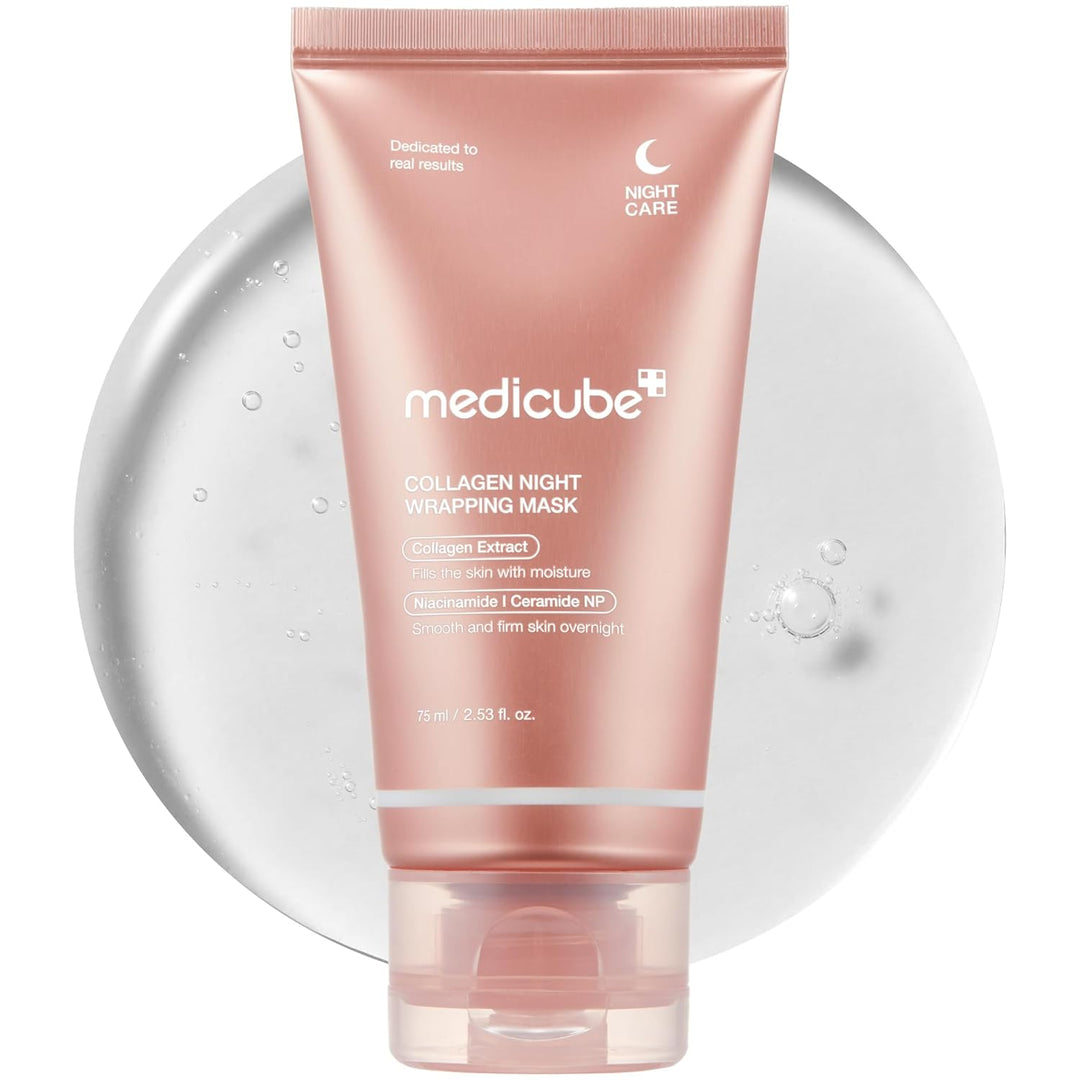 medicube Wrapping Mask Collagen Overnight Peel Off Facial Mask | Elasticity &amp; Hydration Care, Reduces Sagging &amp; Dullness | Hydrolyzed Collagen For Glowing Skin | Korean Skin Care, 2.53 fl.oz