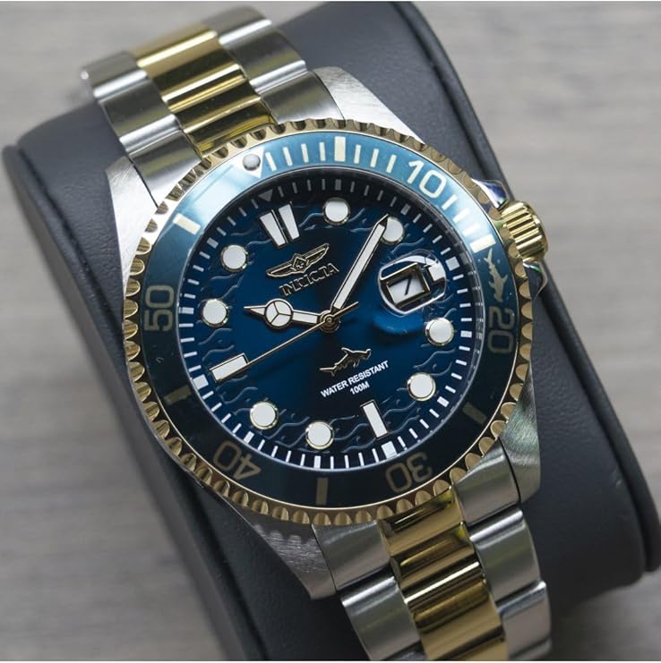 Invicta Mens Pro Diver Quartz Watch, Two Tone, 30021