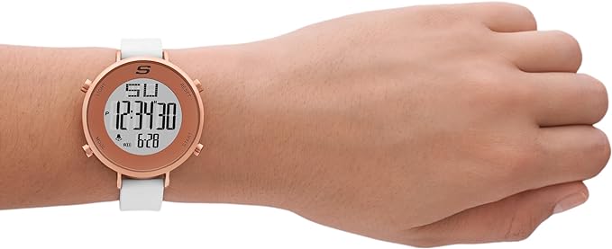 Skechers Women's Rose Gold Quartz Metal and Silicone Digital Watch SR6066