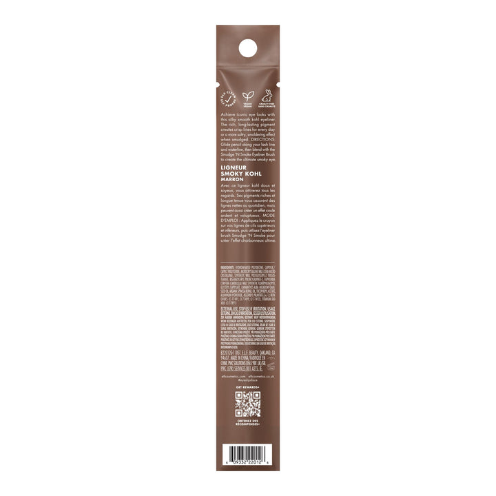 e.l.f. Smoky Kohl Eyeliner, Eye Pencil For Creating Long-Lasting, Bold, High-Pigmented Makeup Looks, Vegan &amp; Cruelty-Free